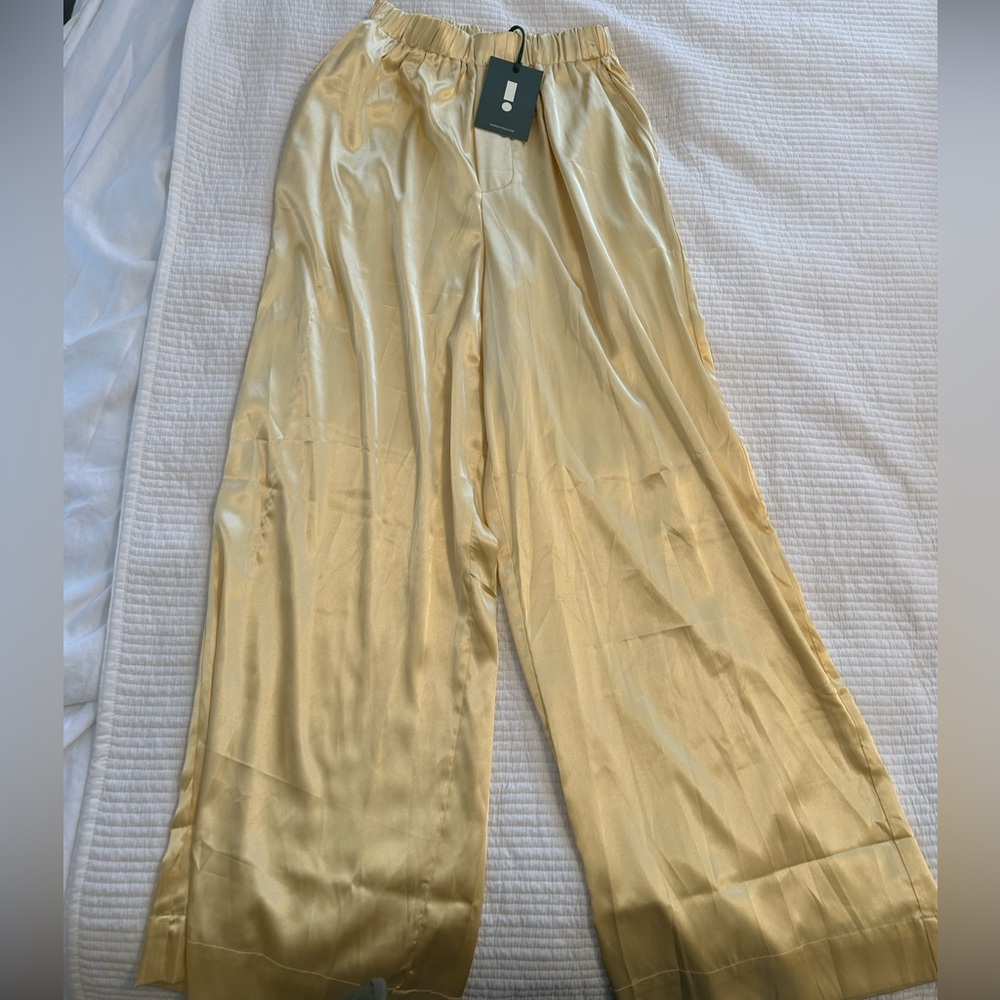 Daily Drills Cream Wide Leg Pants